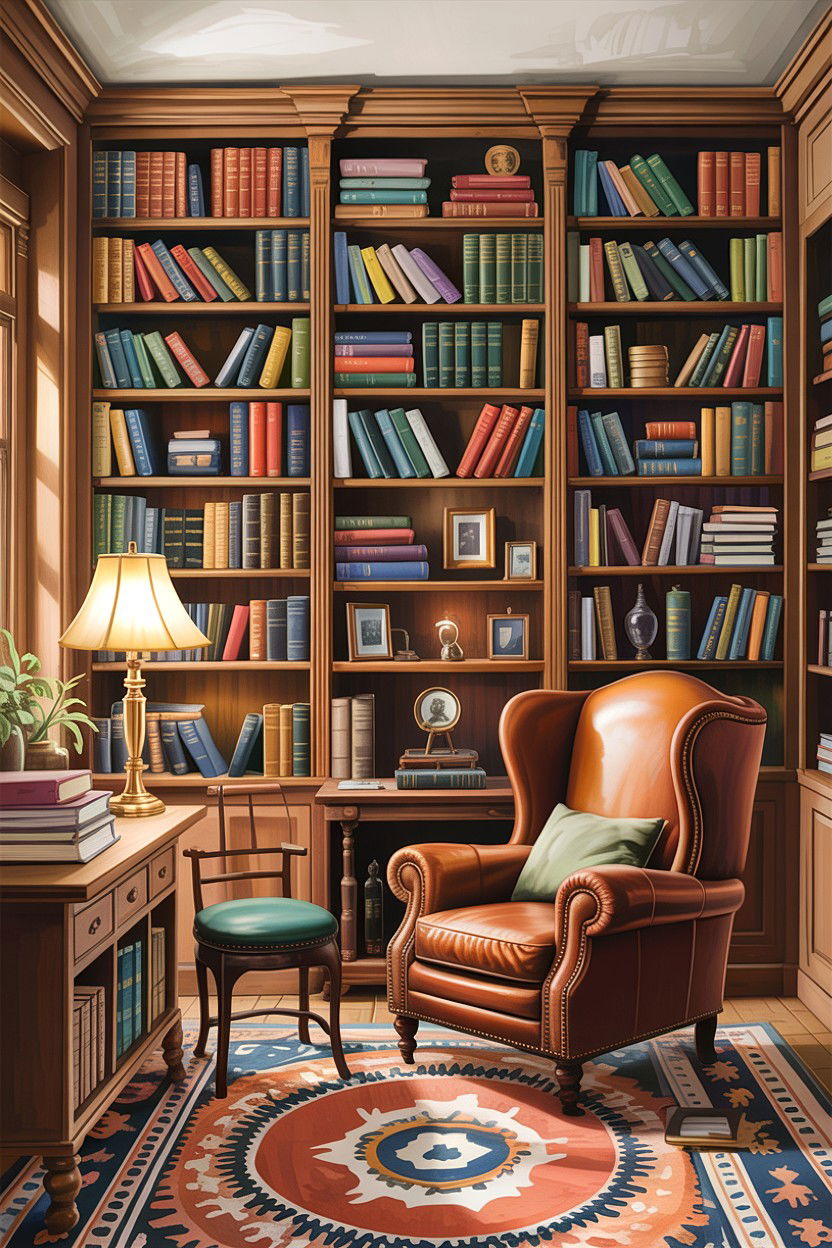 Library style living room - 30 cluttercore living room ideas