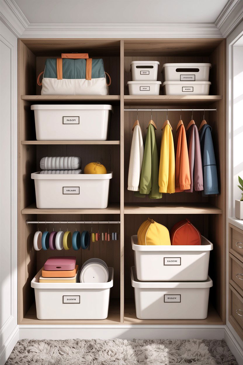 Lidded Storage Bins - 30 bedroom storage bins