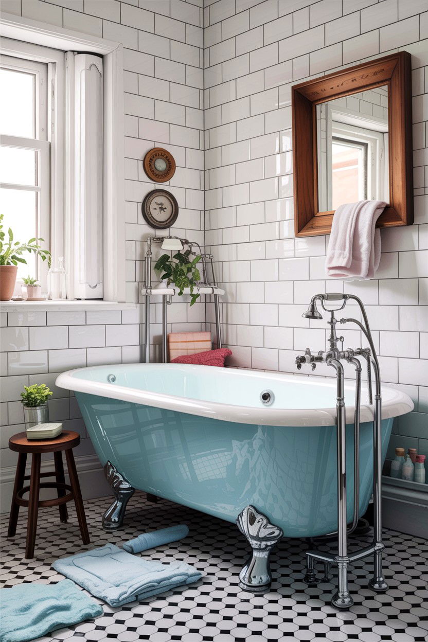 Light Blue Clawfoot Tub - 30 light blue bathroom ideas