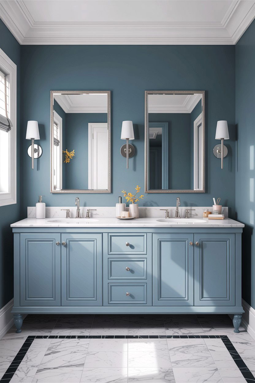Light Blue Double Vanity - 30 light blue bathroom ideas