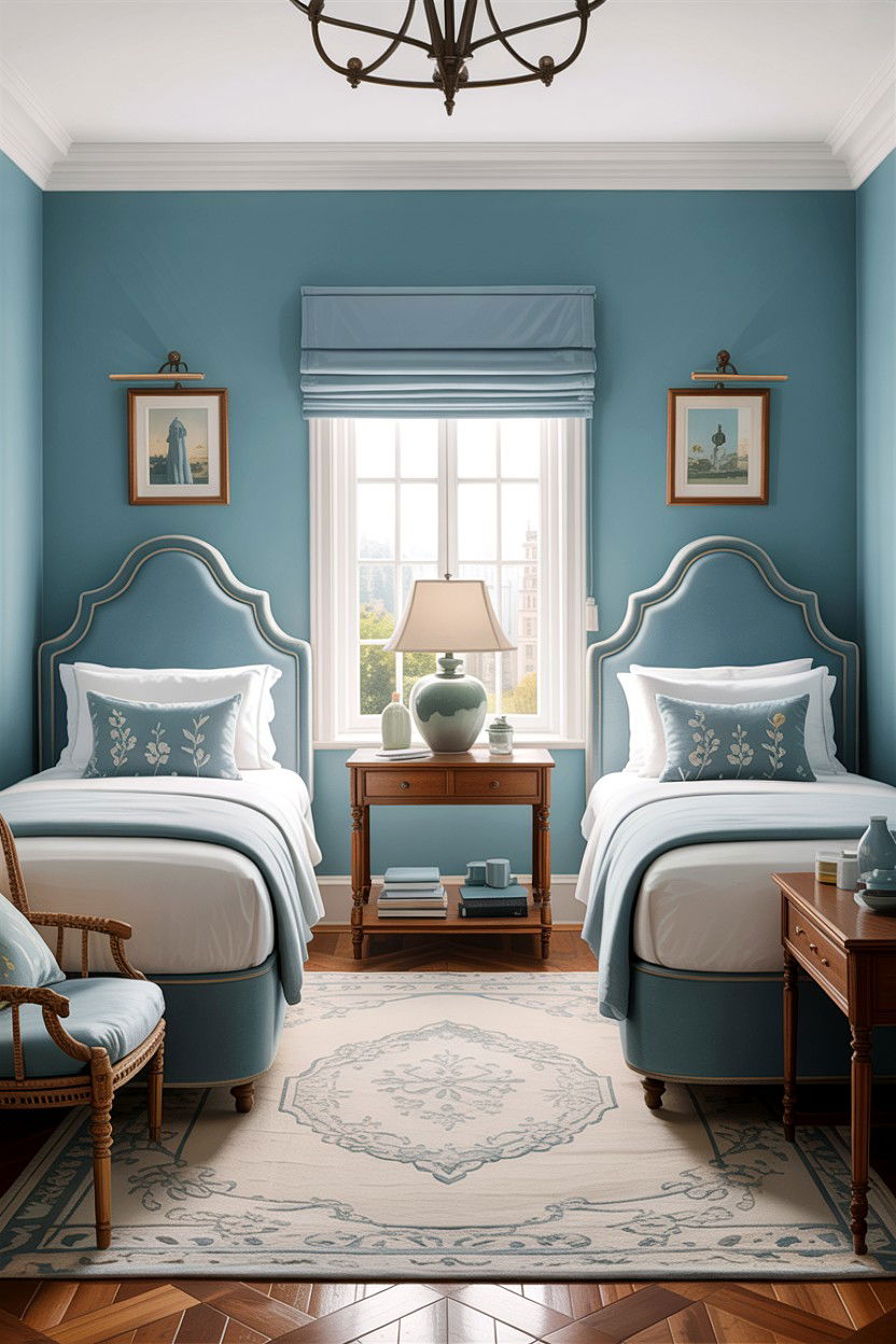Light Blue Guest Room - 30 traditional blue bedroom ideas