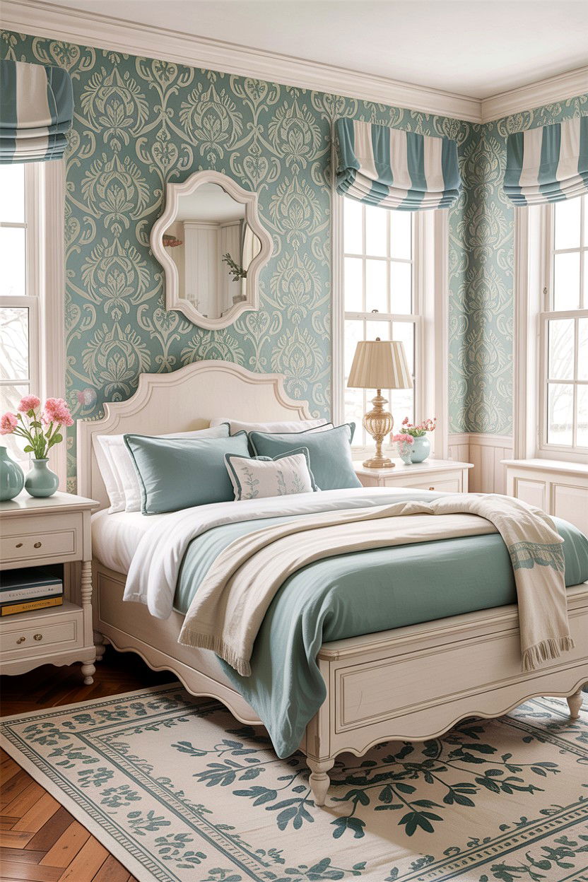 30 Elegant Bedroom Damask Wallpapers for a Regal Look