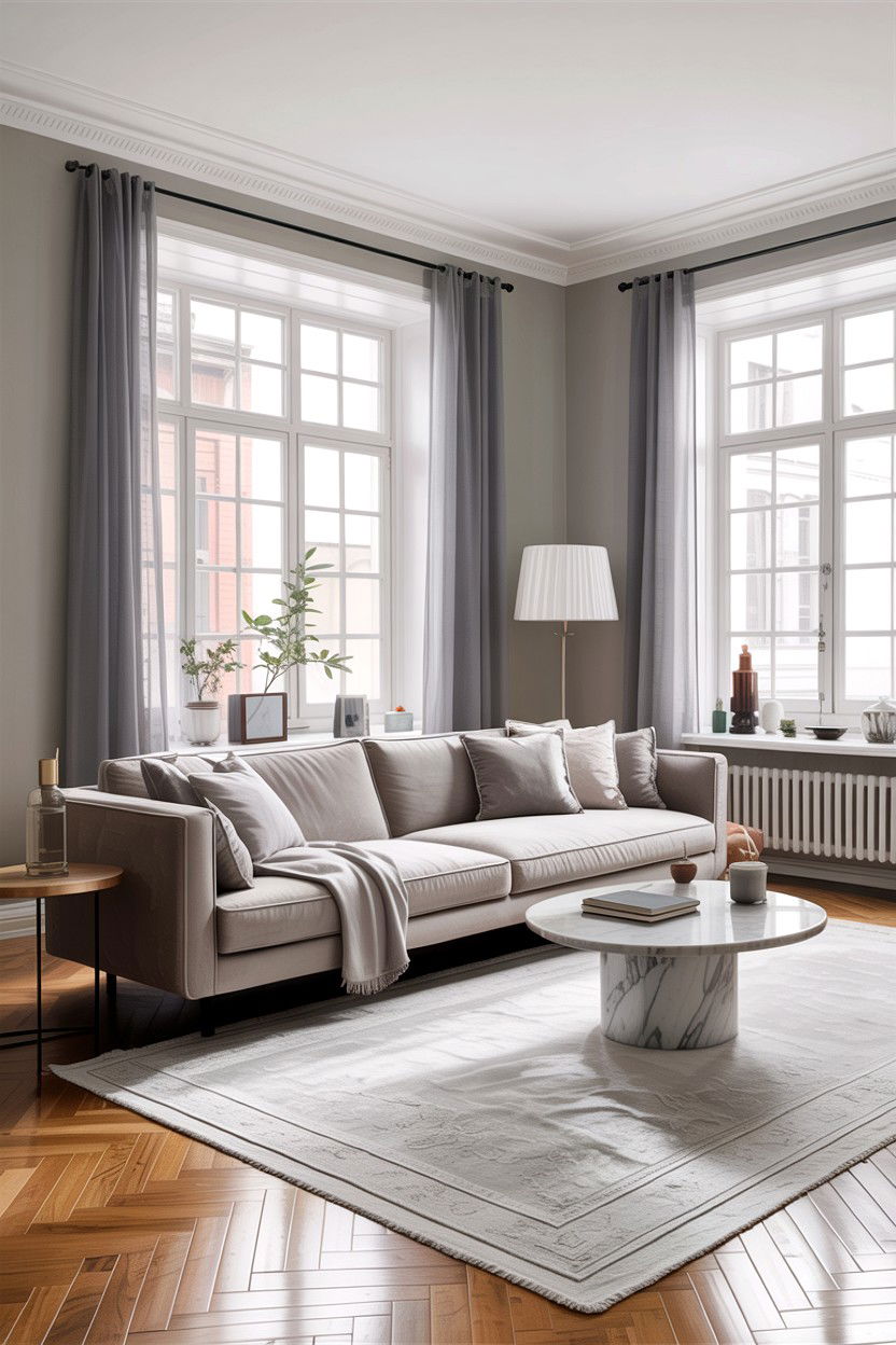 Light Gray Minimalist Living Room - 30 all gray living room ideas