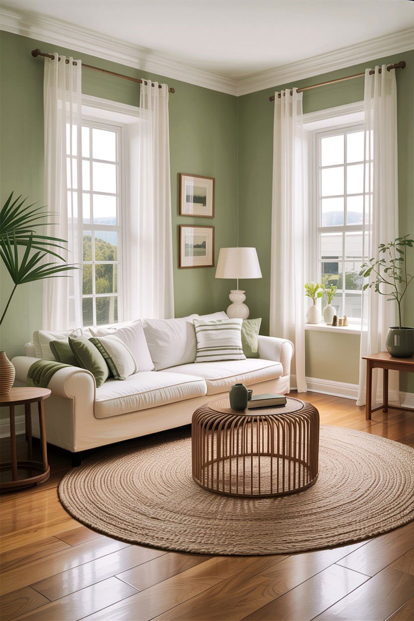 Light Green White Living Room - 30 green and white living room ideas