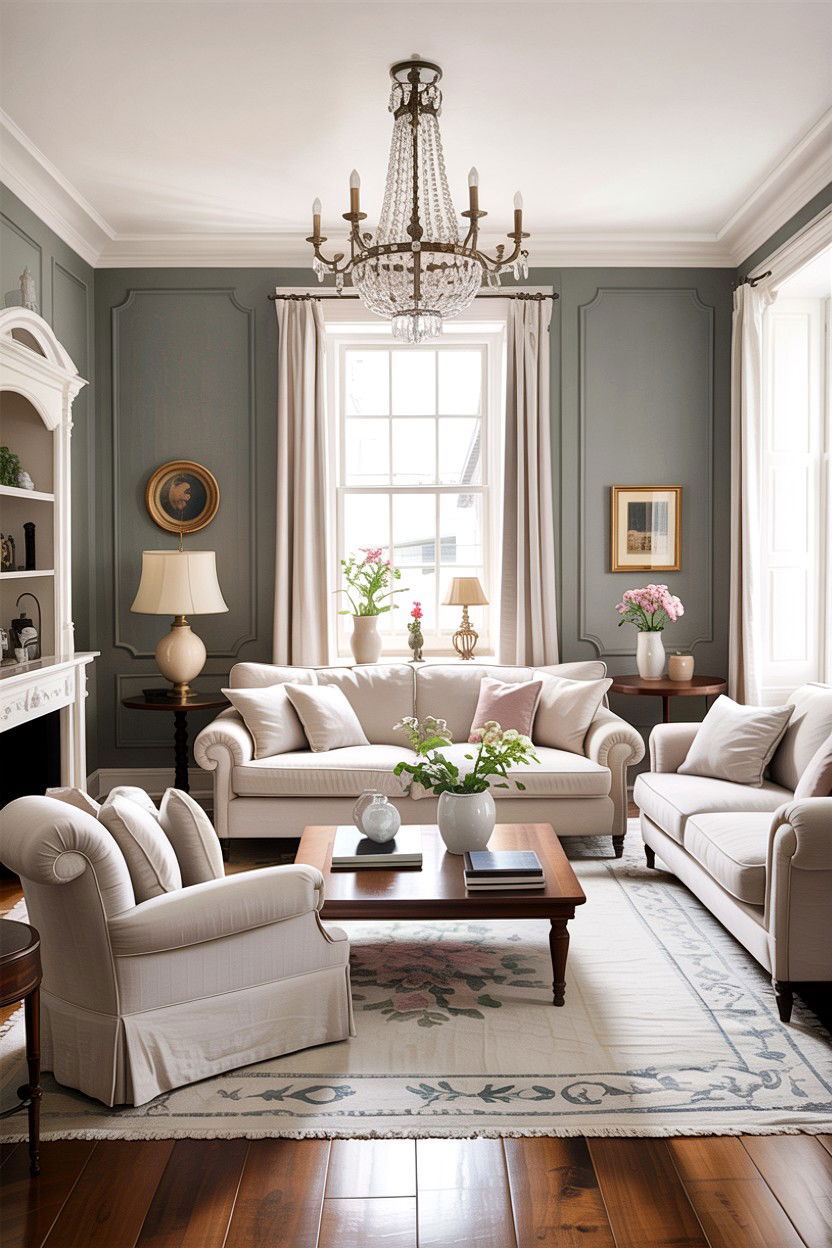 Light Grey Traditional Living Room - 30 traditional grey living room ideas