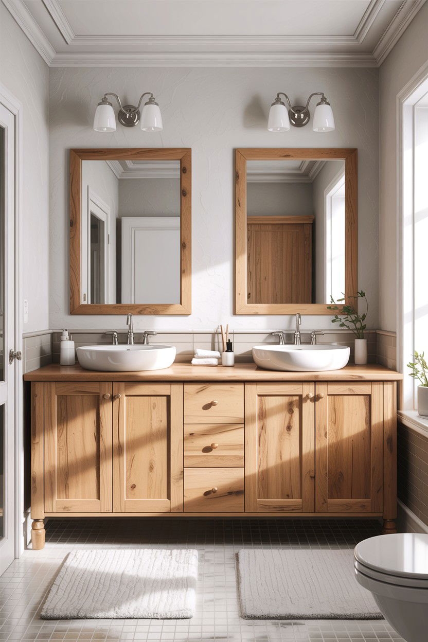 Light Oak Bathroom - 30 cool neutral bathroom ideas