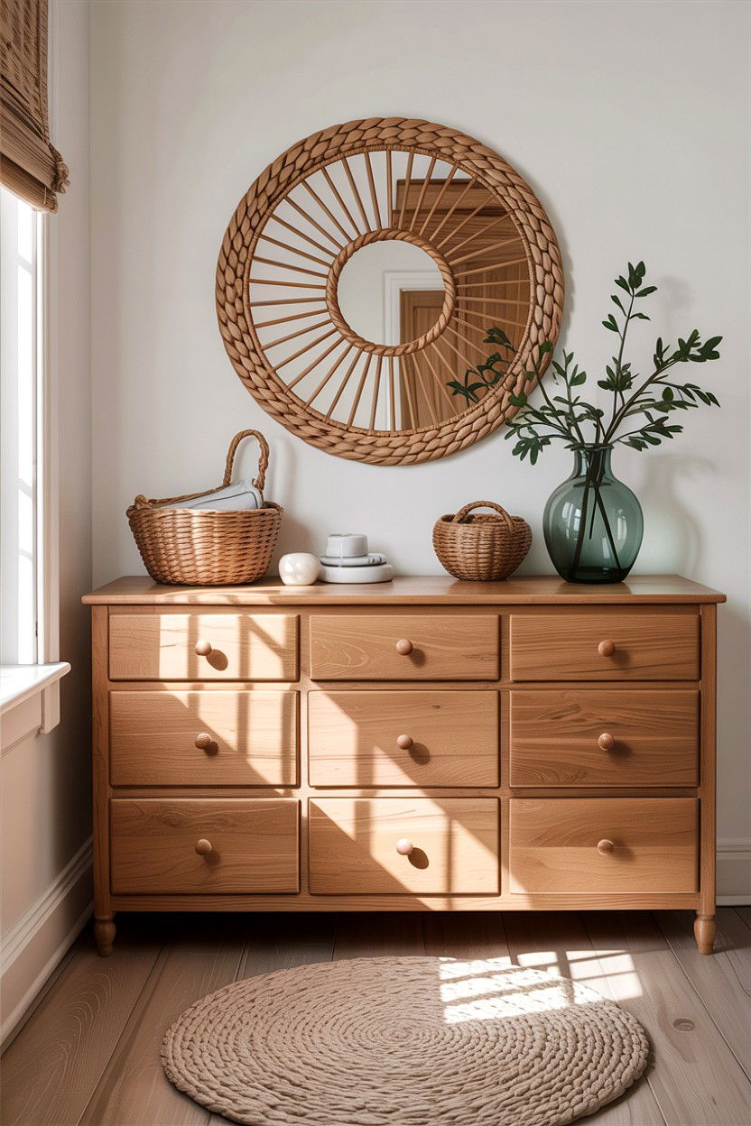 Light Oak Nine Drawer Dresser - 30 bedroom wide dressers