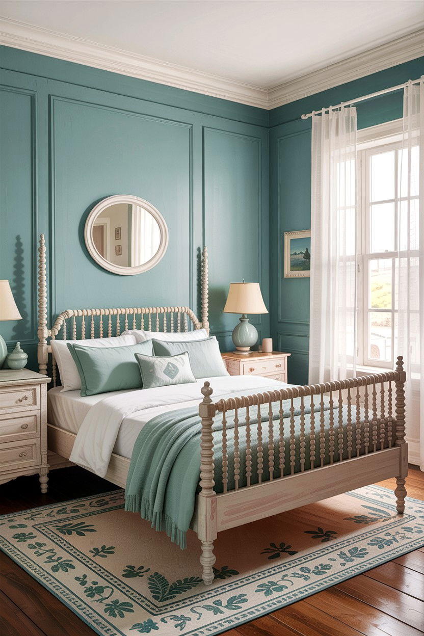 Light Teal Wall - 30 traditional teal bedroom ideas