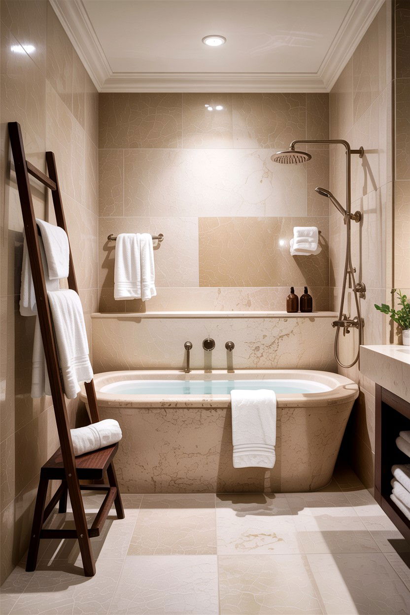 Light Toned Limestone Spa Bathroom - 30 limestone bathroom ideas
