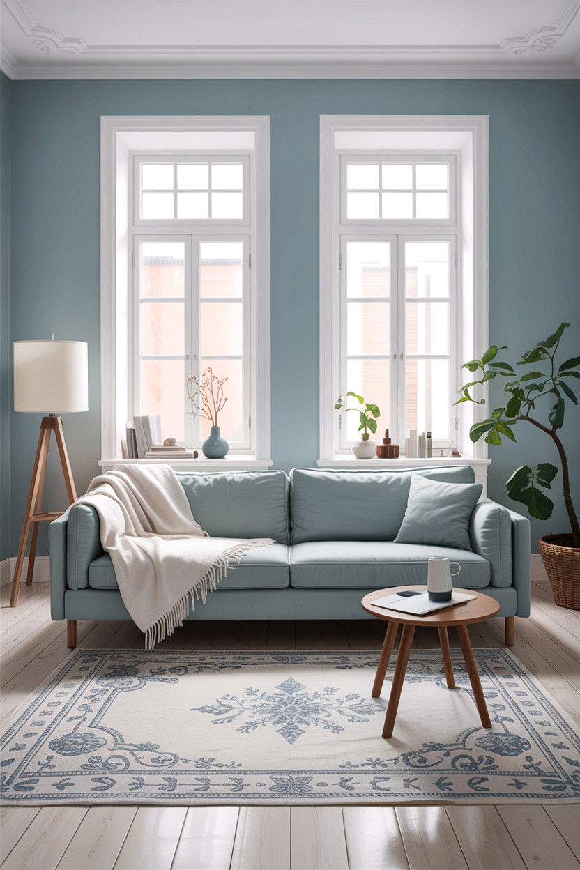 Light blue scandinavian living room - 30 scandinavian blue living room ideas
