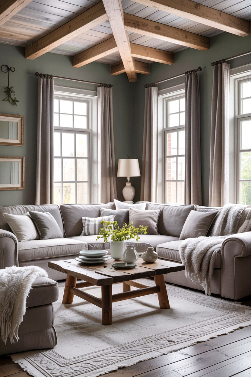 Light gray rustic living room - 30 rustic gray living room ideas