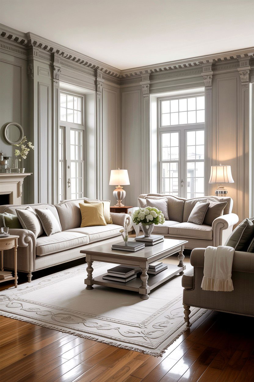 Light gray traditional living room - 30 traditional gray living room ideas