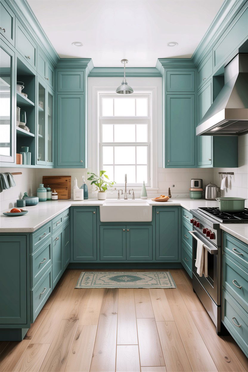 Light teal kitchen cabinets - 30 teal kitchen design ideas