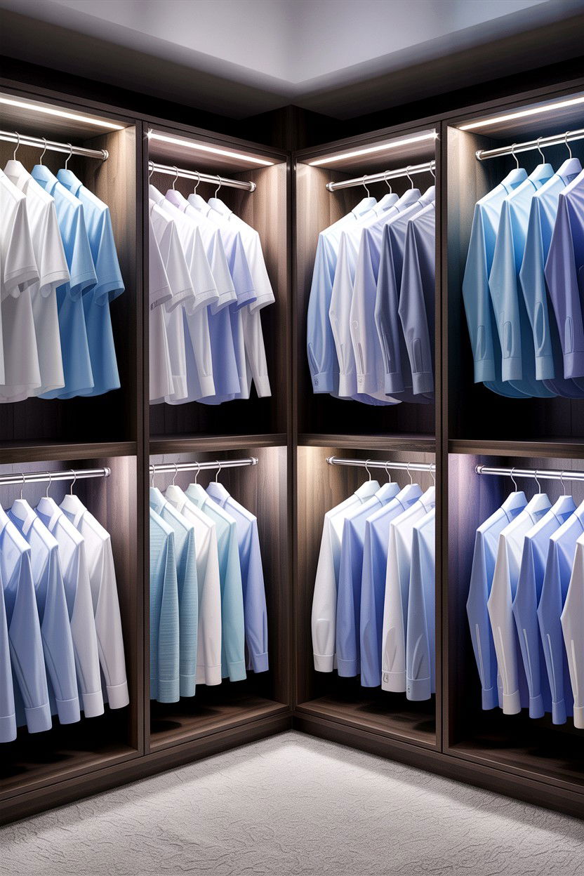 Lighted closet rods - 30 bedroom closet lighting ideas