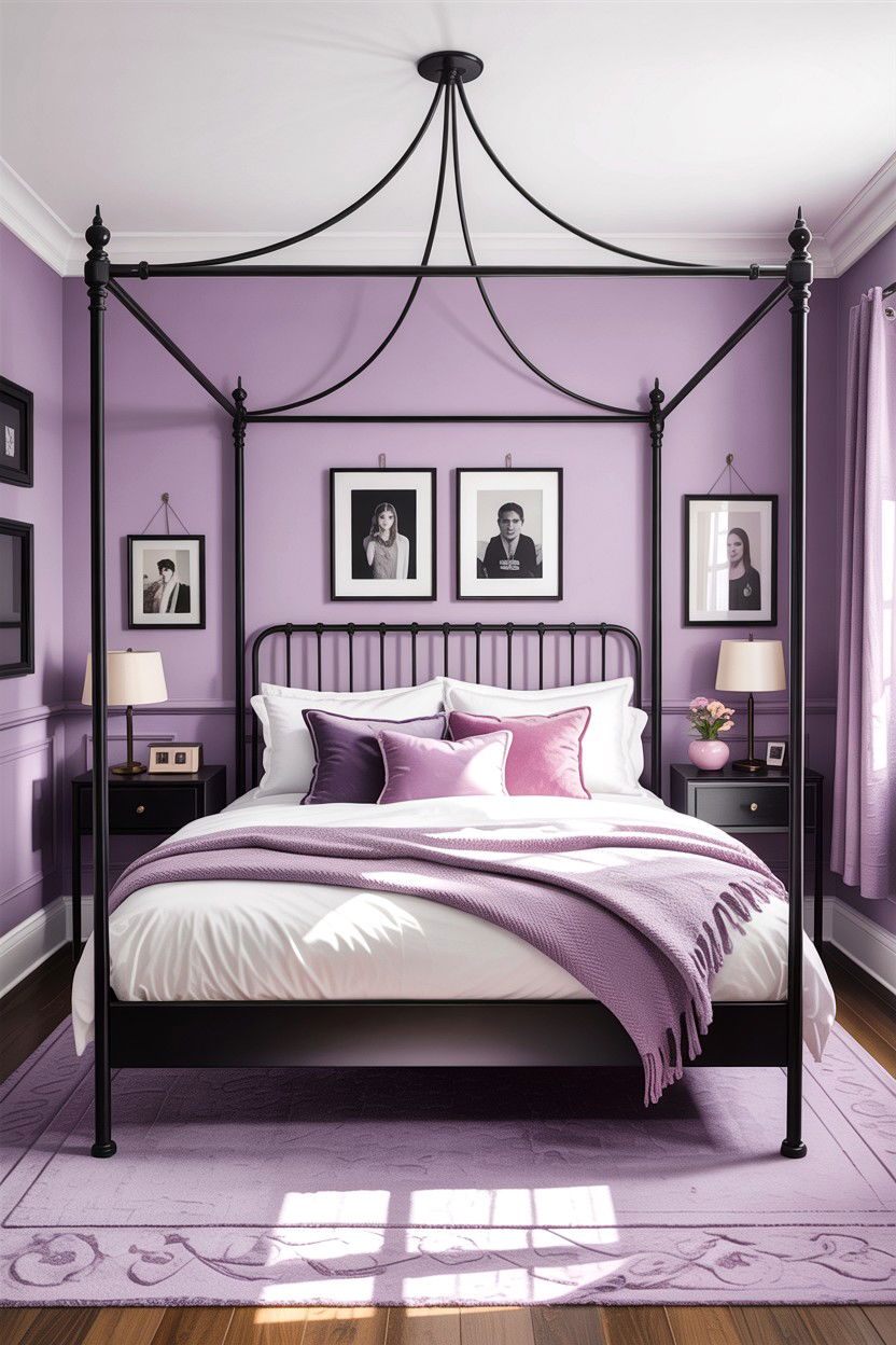 Lilac And Black Bedroom - 30 lilac bedroom ideas
