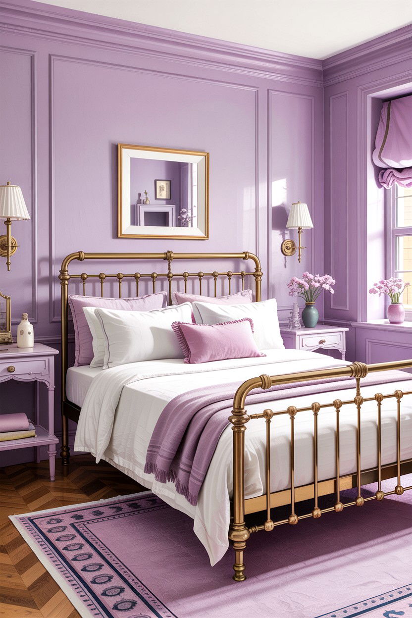Lilac And Brass Bedroom - 30 lilac bedroom ideas