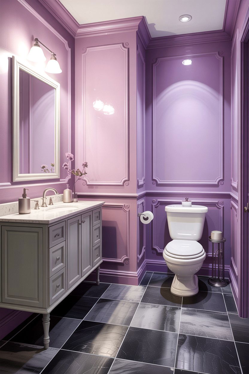 Lilac And Gray Bathroom - 30 lilac bathroom ideas