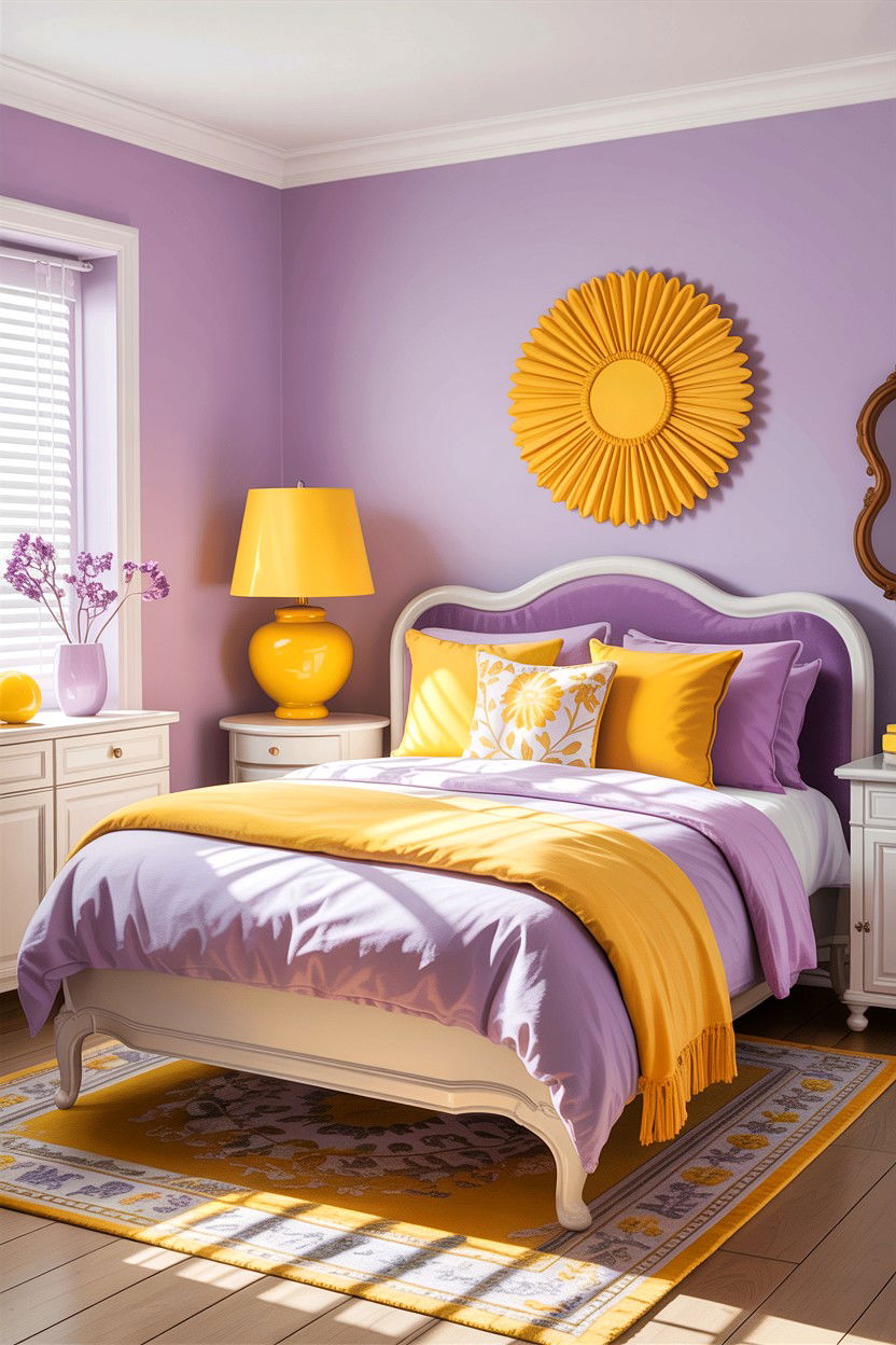 Lilac And Yellow Bedroom - 30 lilac bedroom ideas