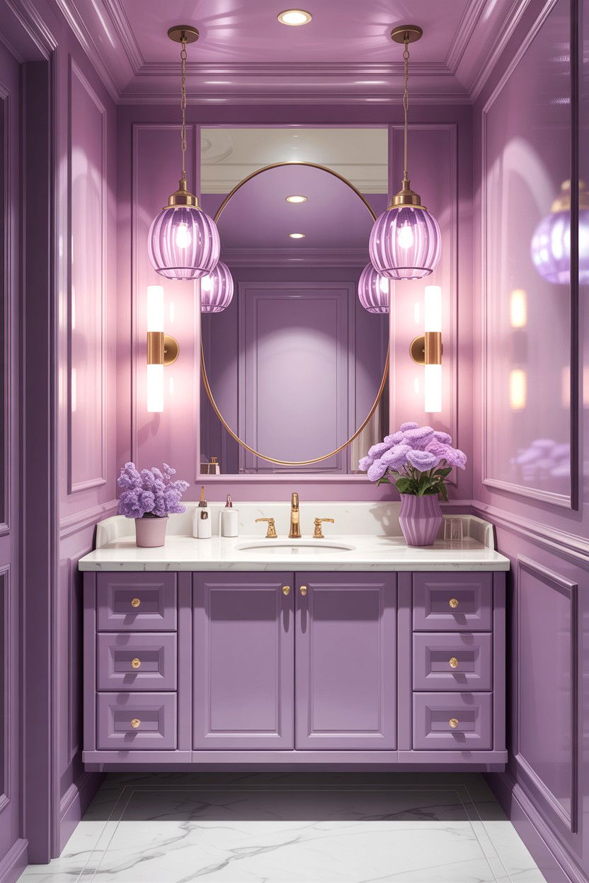 Lilac Bathroom Lighting - 30 lilac bathroom ideas