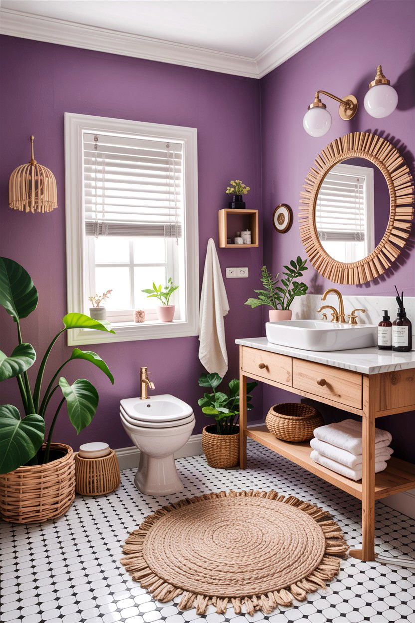 Lilac Boho Bathroom - 30 lilac bathroom ideas