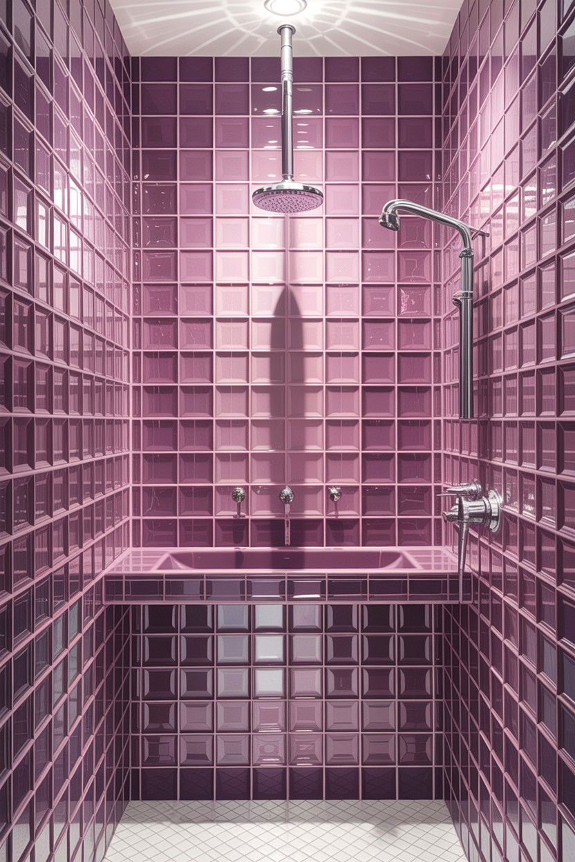 Lilac Glass Tile - 30 lilac bathroom ideas