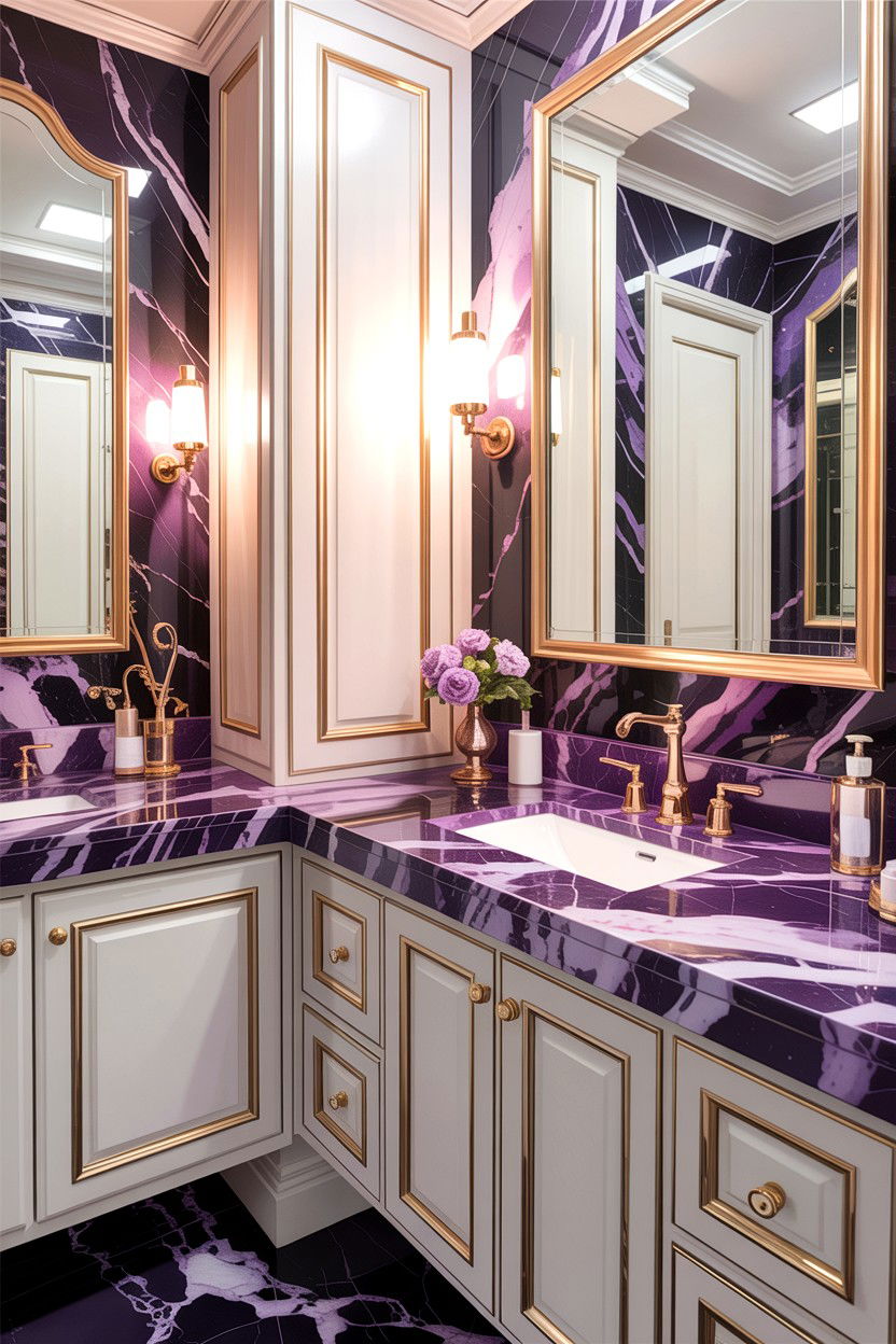 Lilac Marble Vanity Top - 30 lilac bathroom ideas