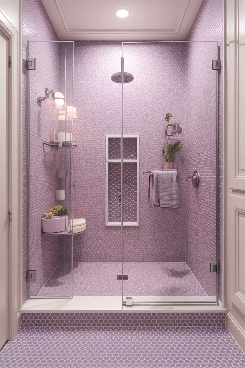Lilac Mosaic Tile - 30 lilac bathroom ideas