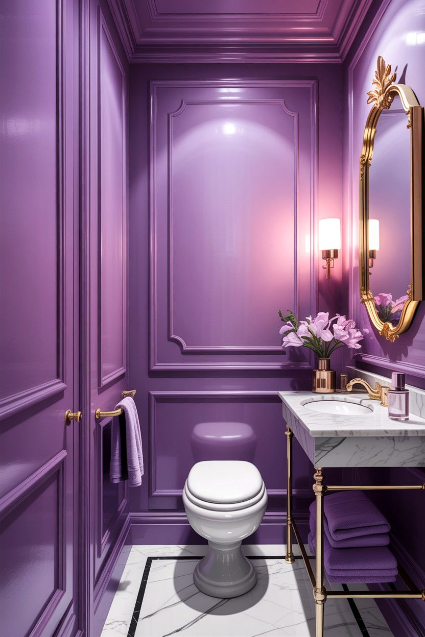 Lilac Powder Room - 30 lilac bathroom ideas
