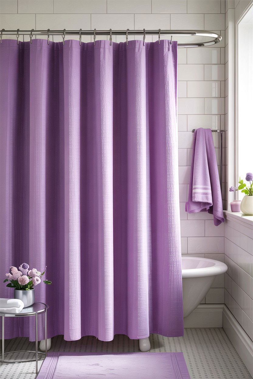 Lilac Shower Curtain - 30 lilac bathroom ideas