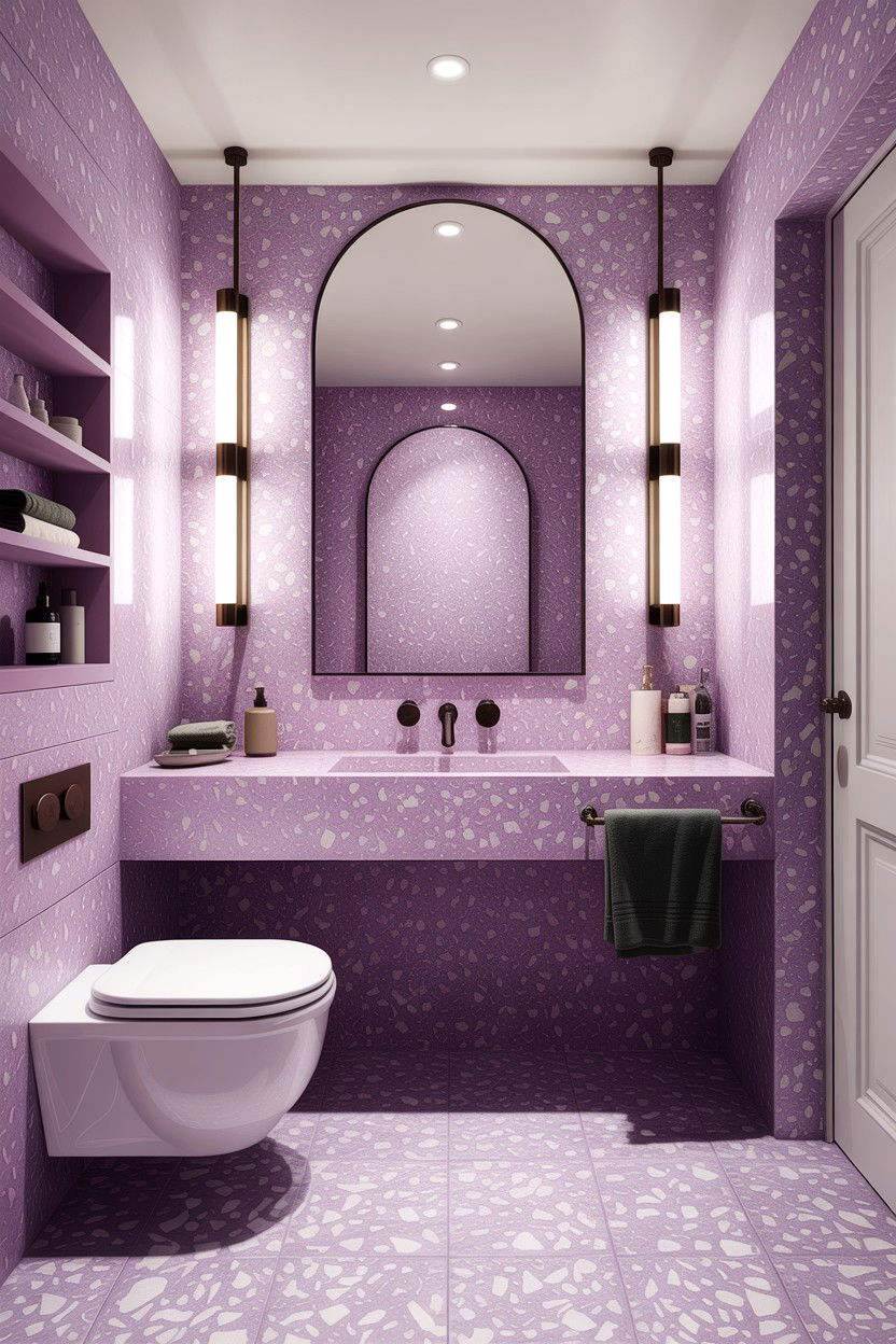 Lilac Terrazzo Bathroom - 30 lilac bathroom ideas