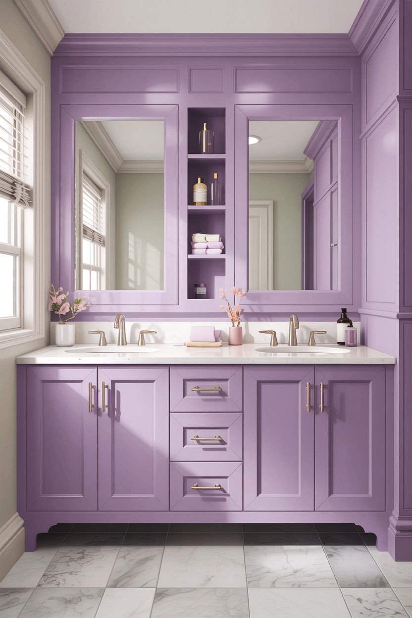 Lilac Vanity Cabinet - 30 lilac bathroom ideas