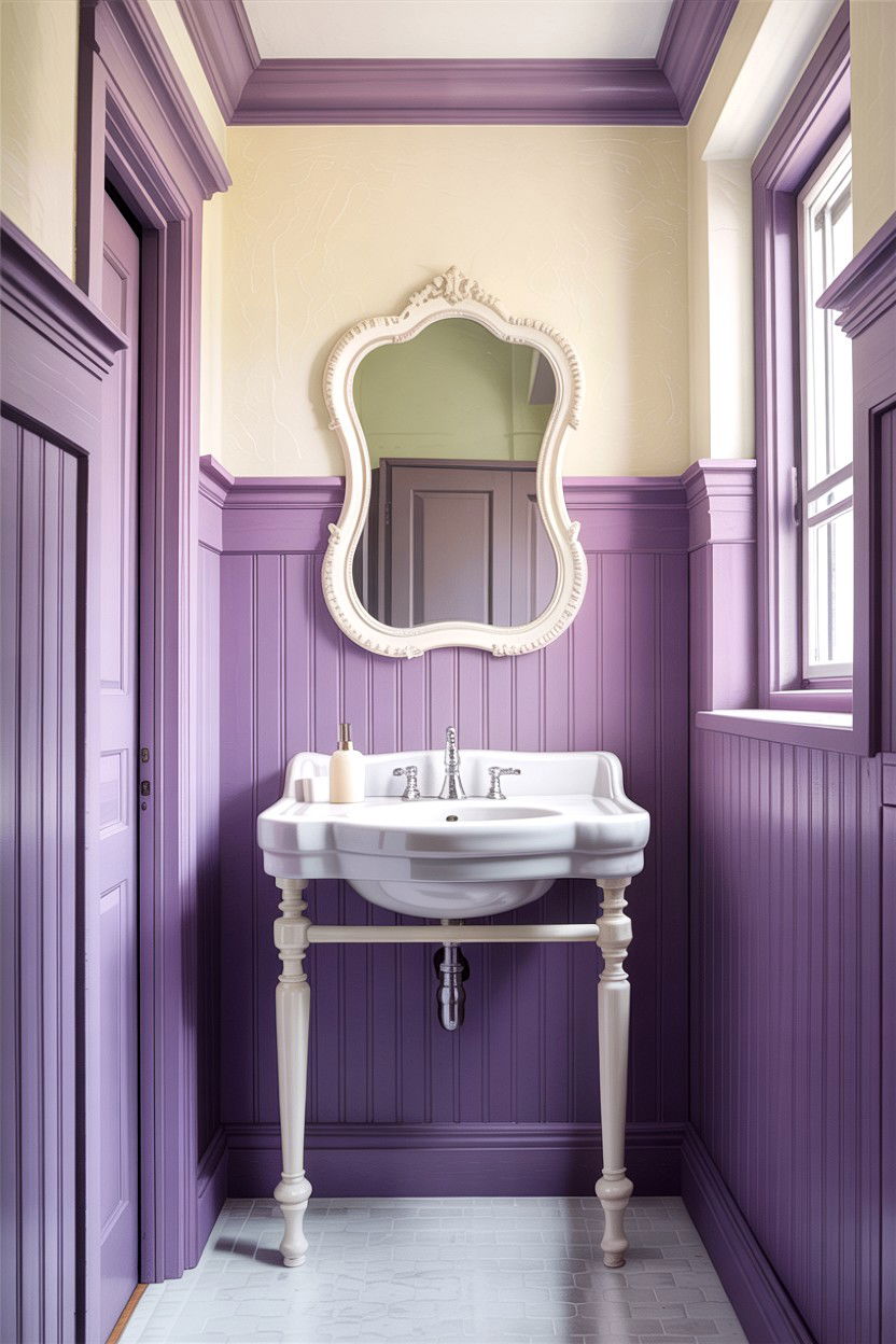 Lilac Wainscoting - 30 lilac bathroom ideas