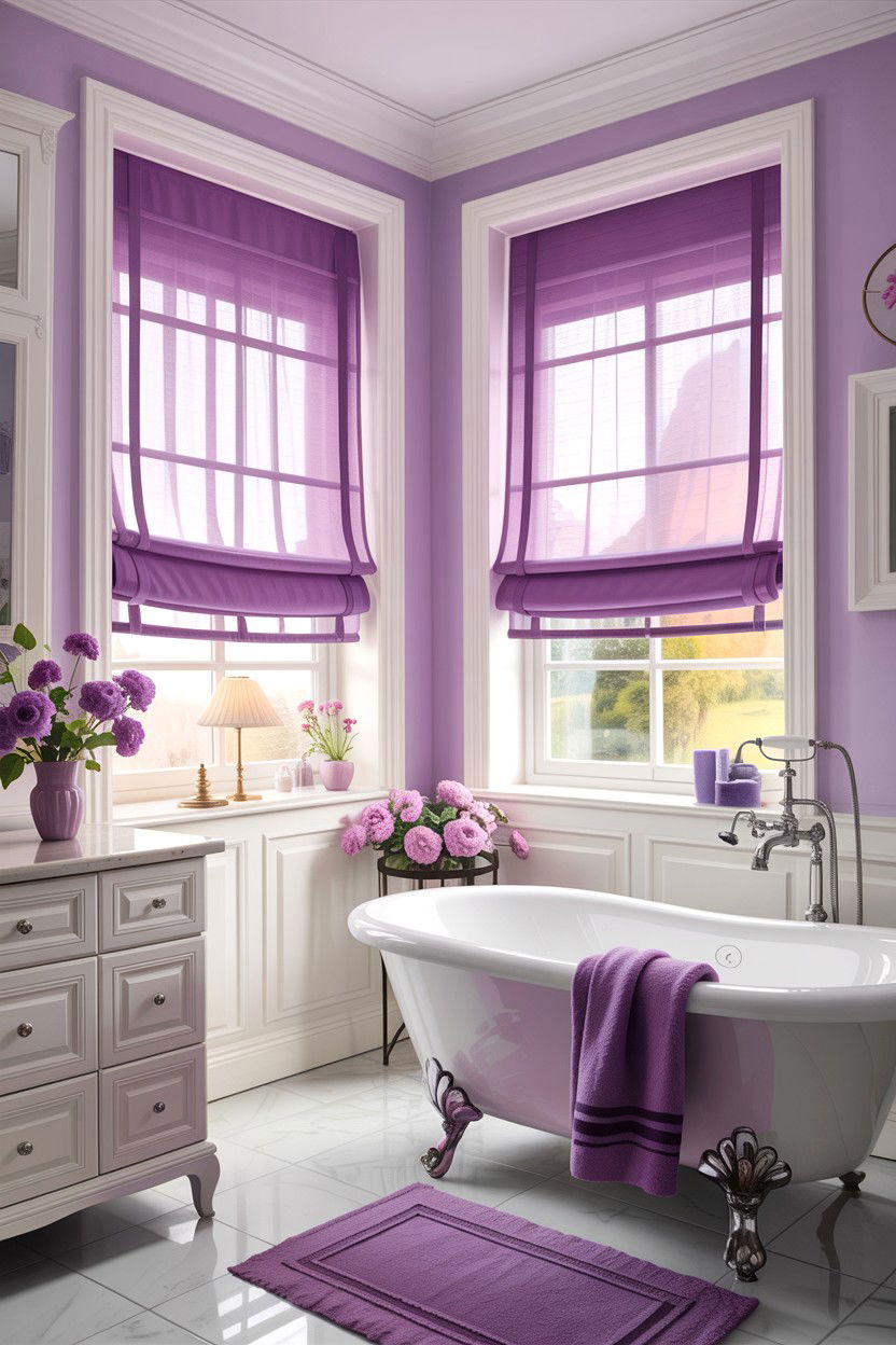 Lilac Window Treatments - 30 lilac bathroom ideas