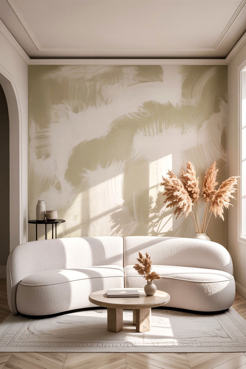 Lime Wash Finish - 30 living room feature wall ideas