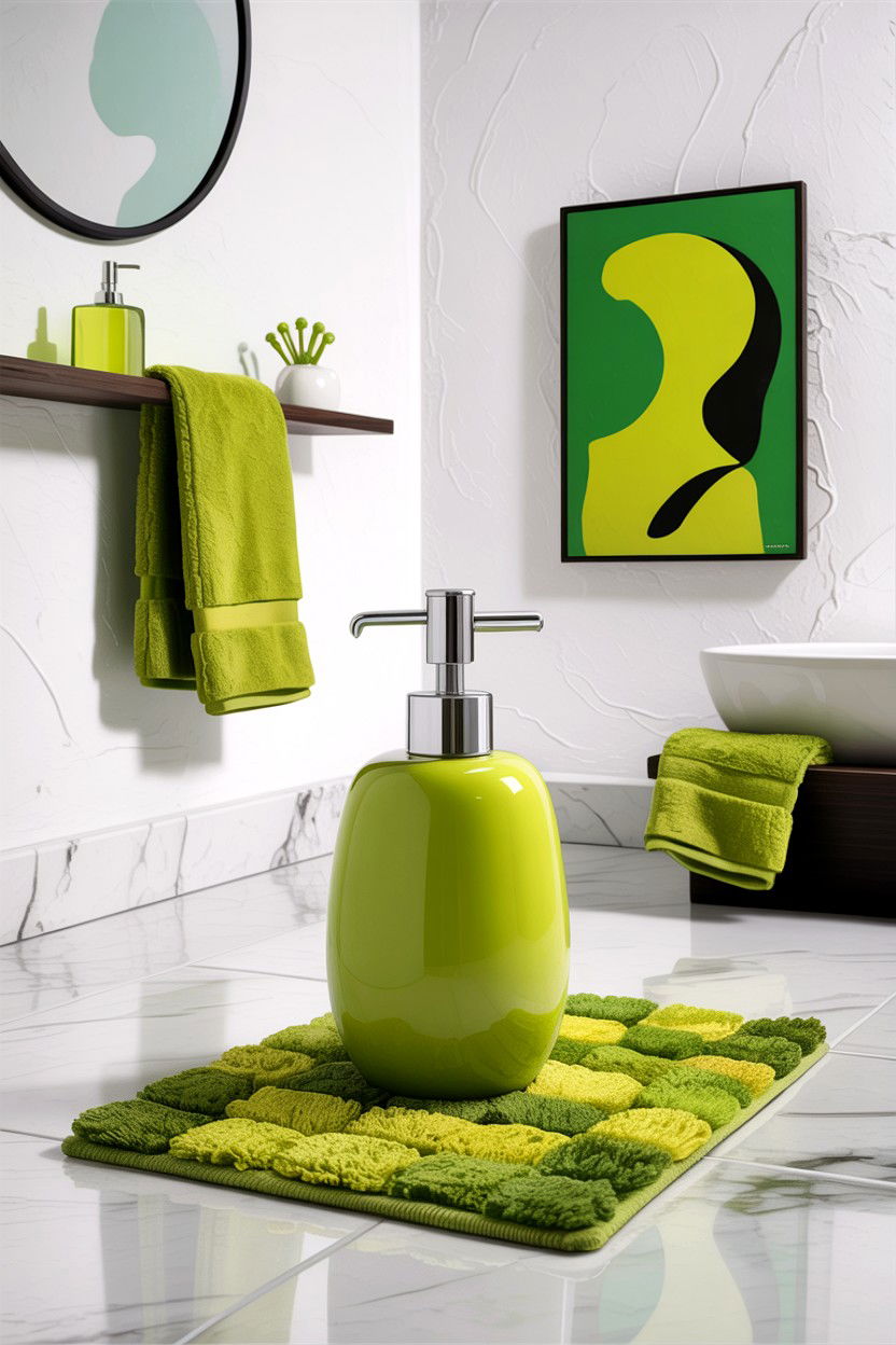 Lime green bathroom accessories - 30 green bathroom ideas