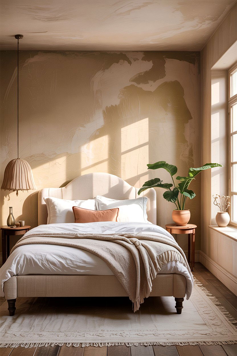 Lime wash bedroom wall - 30 bedroom textured walls