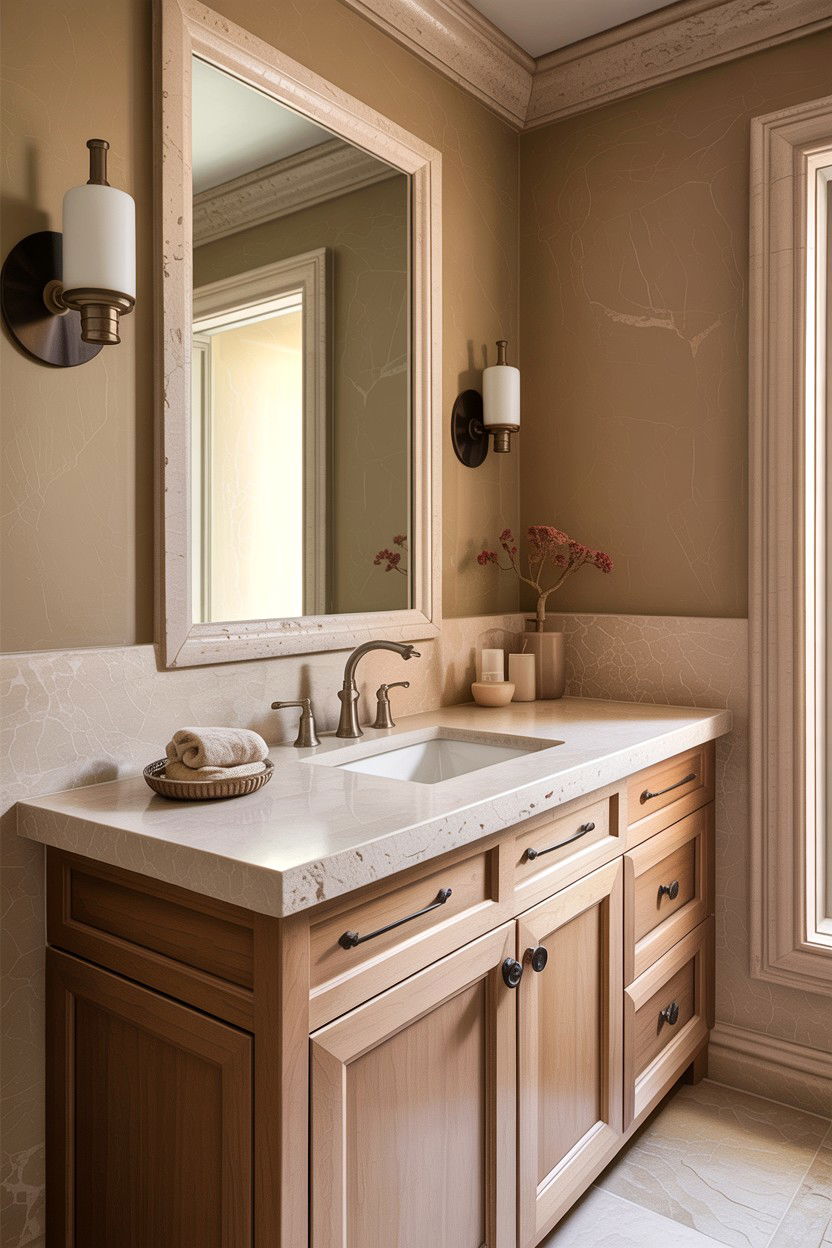 Limestone Bathroom Countertop - 30 cool neutral bathroom ideas