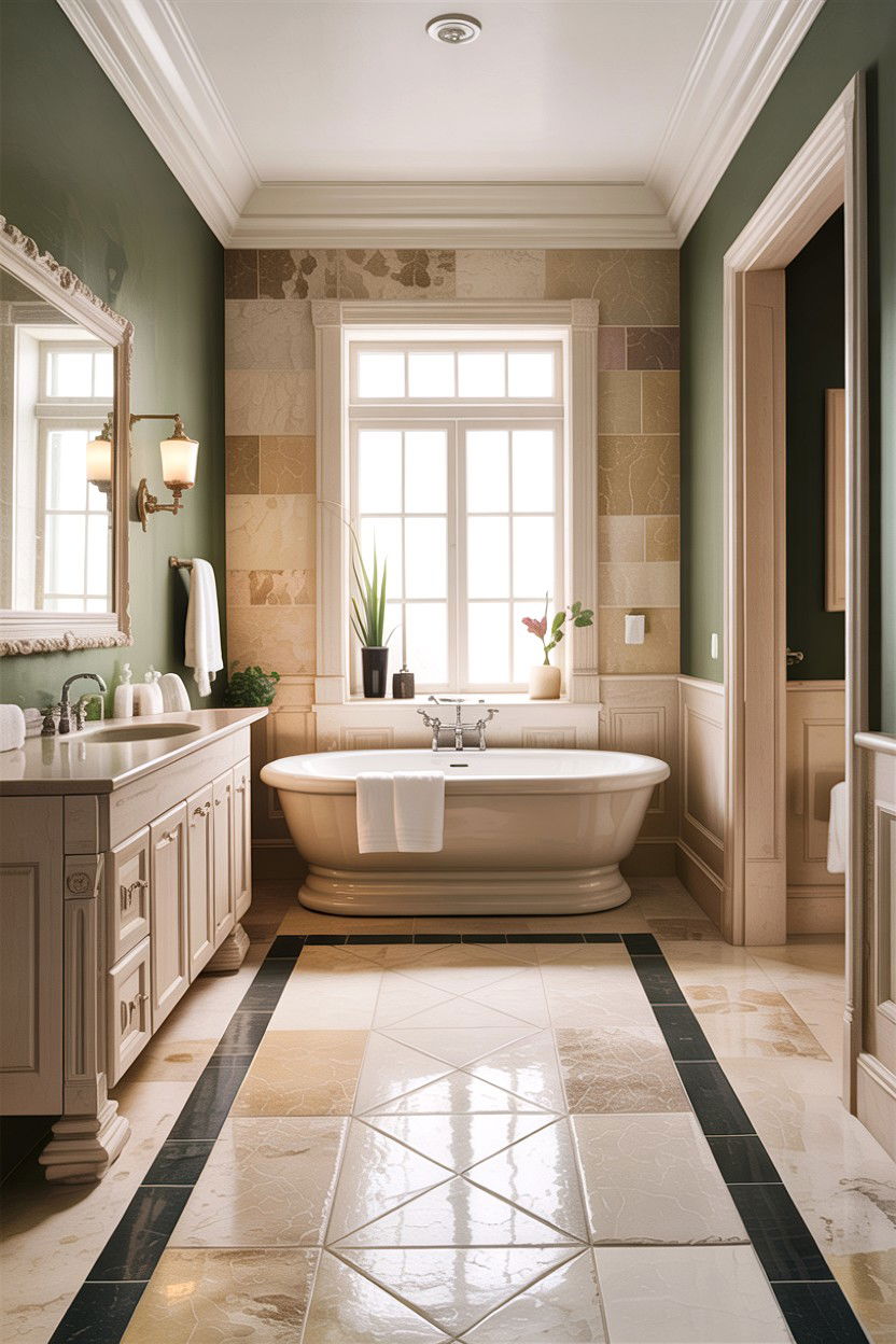 Limestone Border Detail Bathroom - 30 limestone bathroom ideas