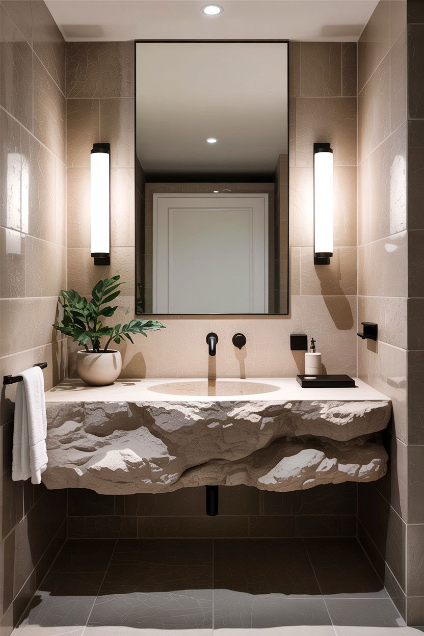 Limestone Floating Vanity Bathroom - 30 limestone bathroom ideas