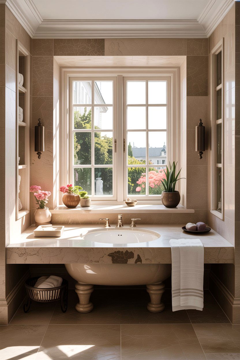 Limestone Window Sill Bathroom - 30 limestone bathroom ideas