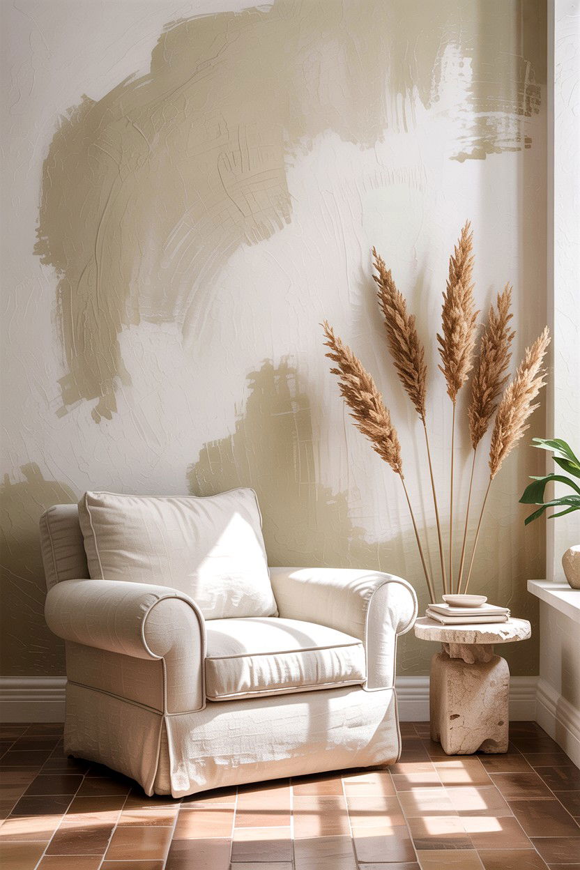 Limewash paint - 30 living room accent wall ideas