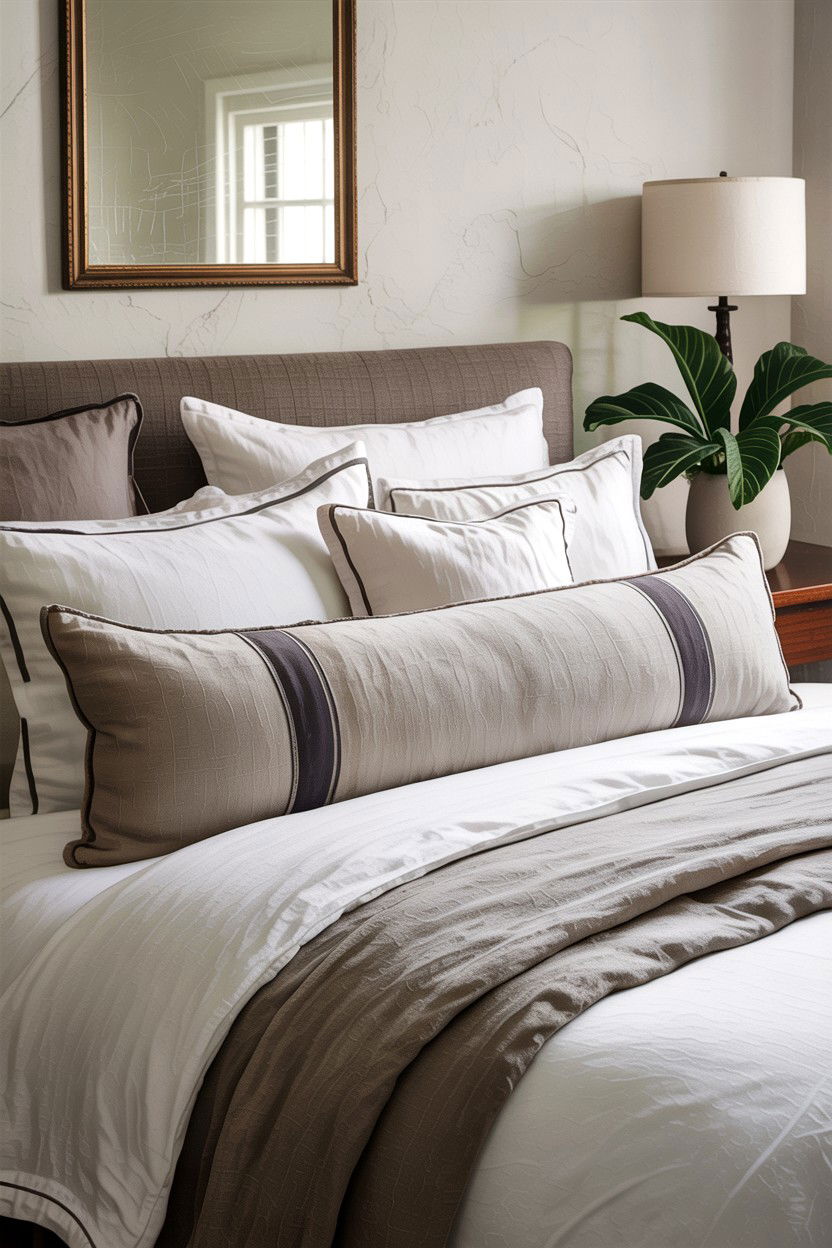 Linen Bolster Pillow - 30 bedroom throw pillows