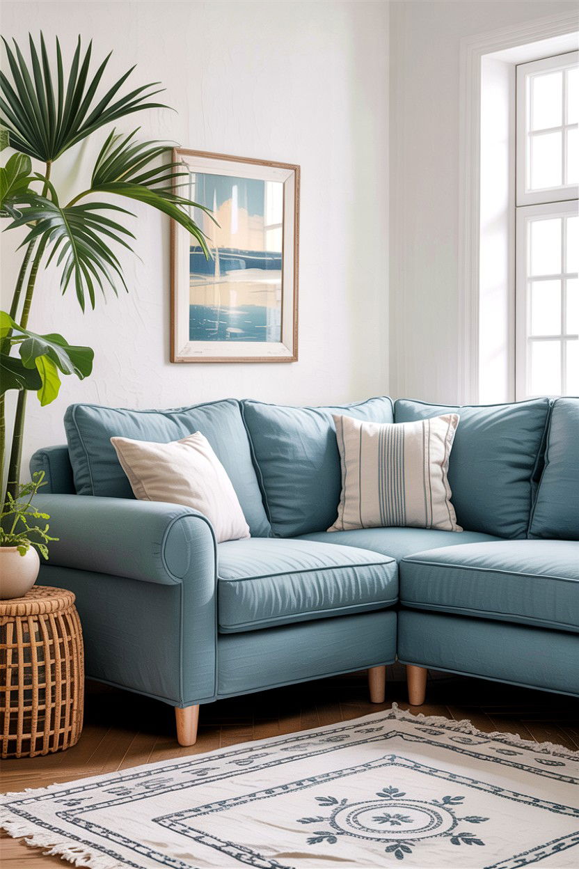 Linen Fabric Corner Sofa - 30 living room corner sofa ideas