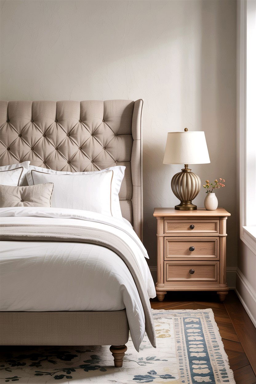 Linen Headboard - 30 linen bedroom ideas
