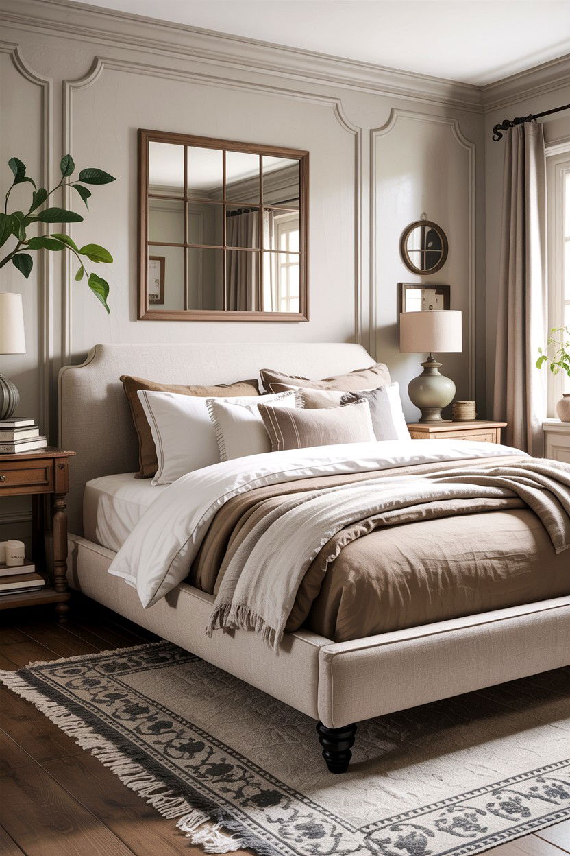 Linen Upholstered Platform Bed - 30 bedroom low profile beds