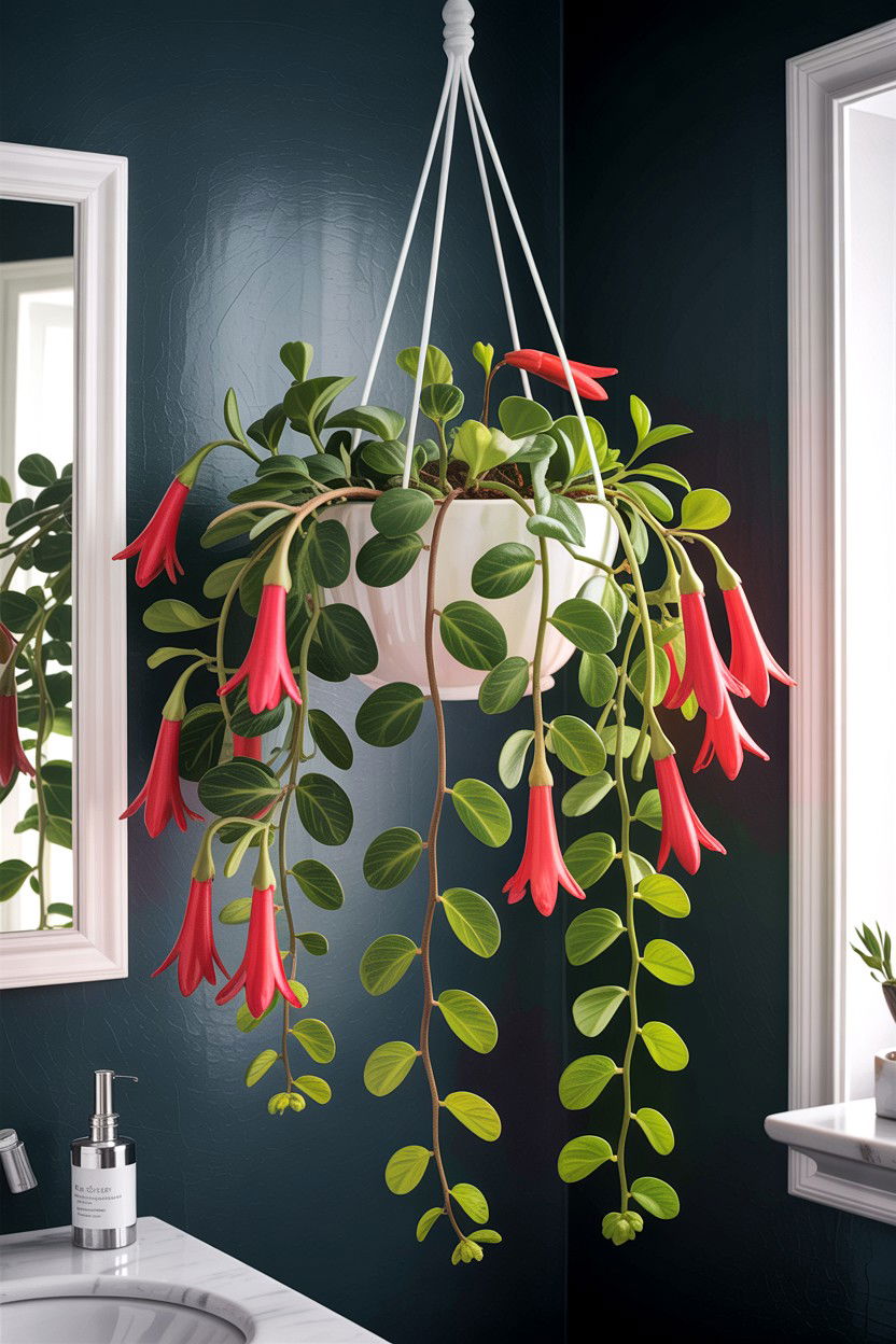 Lipstick plant hanging - 30 hanging plants for bathroom ideas