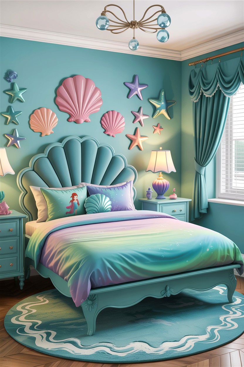 Little Mermaid Bedroom - 30 character home bedroom ideas