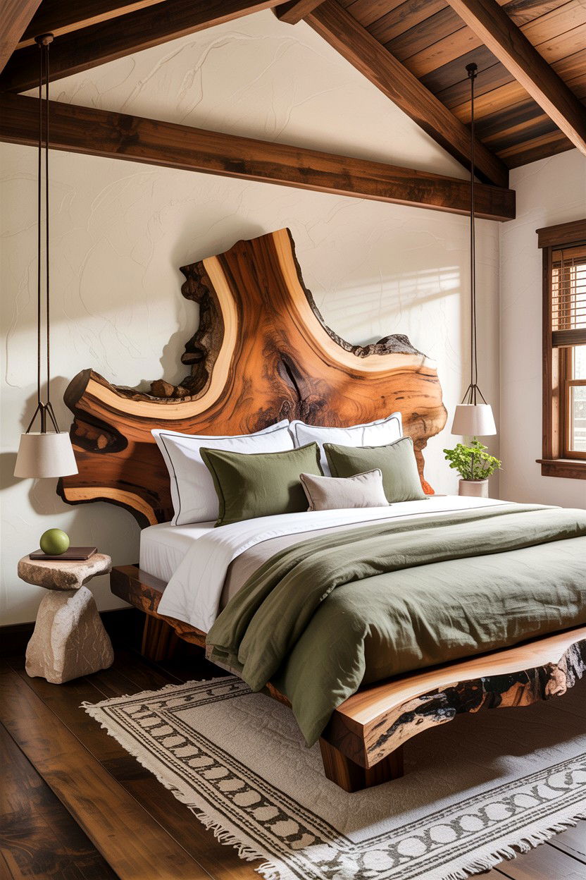 Live Edge Wood Bedroom - 30 handcrafted bedroom ideas