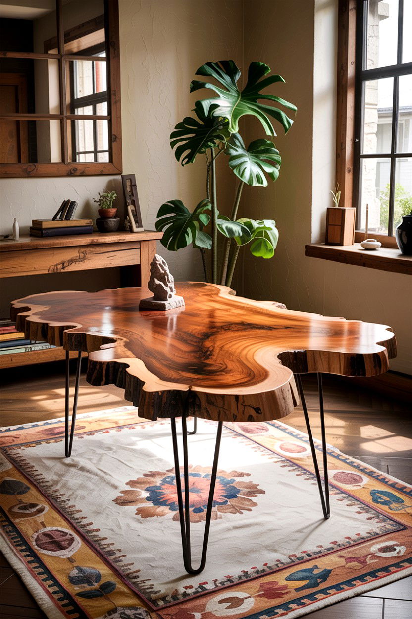 Live Edge Wood Table - 30 living room accent table ideas