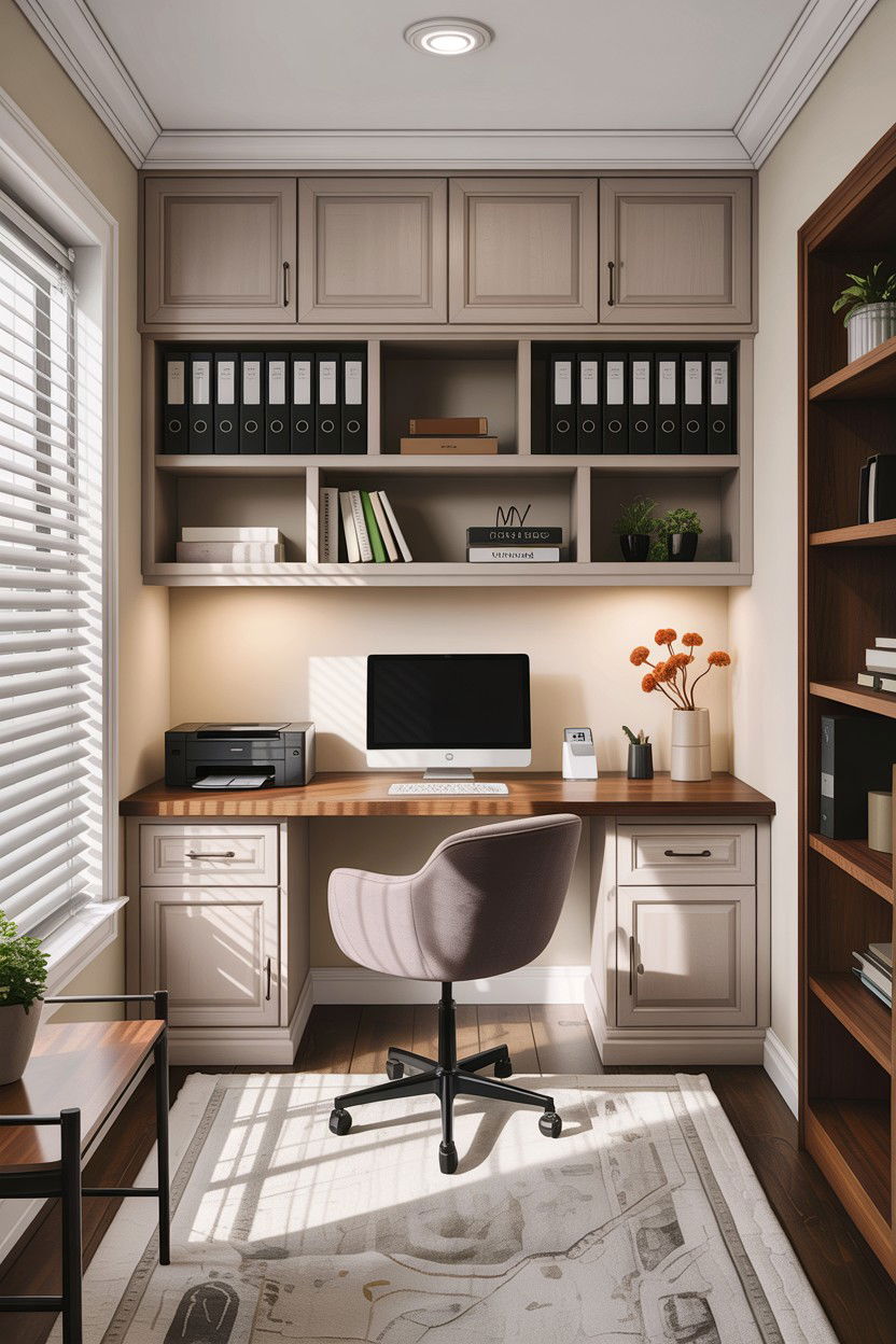 Living Room Office Nook - 30 living room custom cabinetry ideas